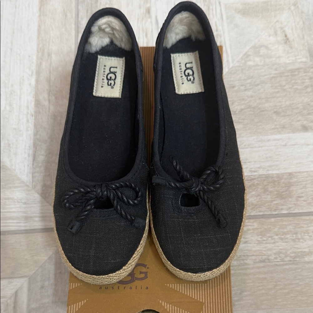 UGG Women's Black Syleste Espadrille Flat